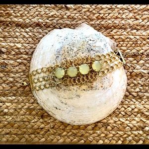 Cream Crystal and Gold Tone Bracelet